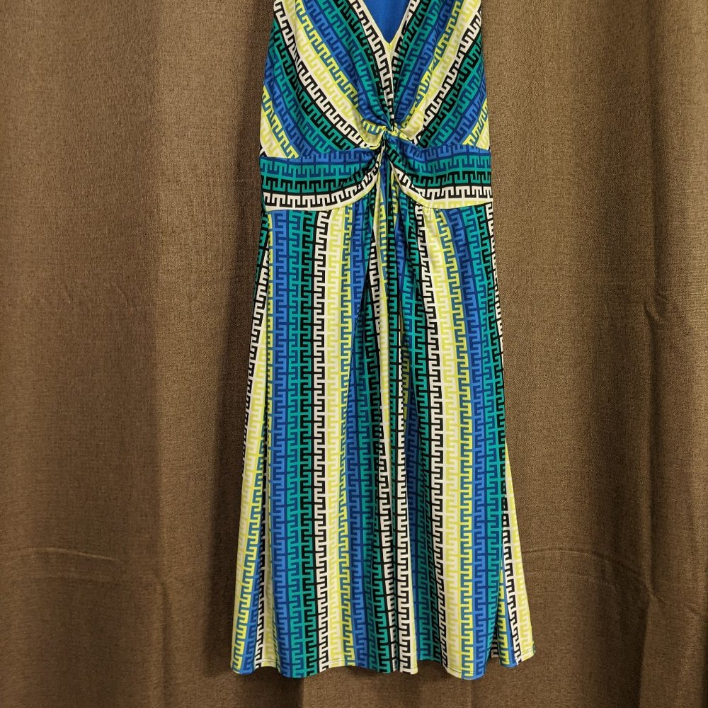 Blue/Green print cocktail dress